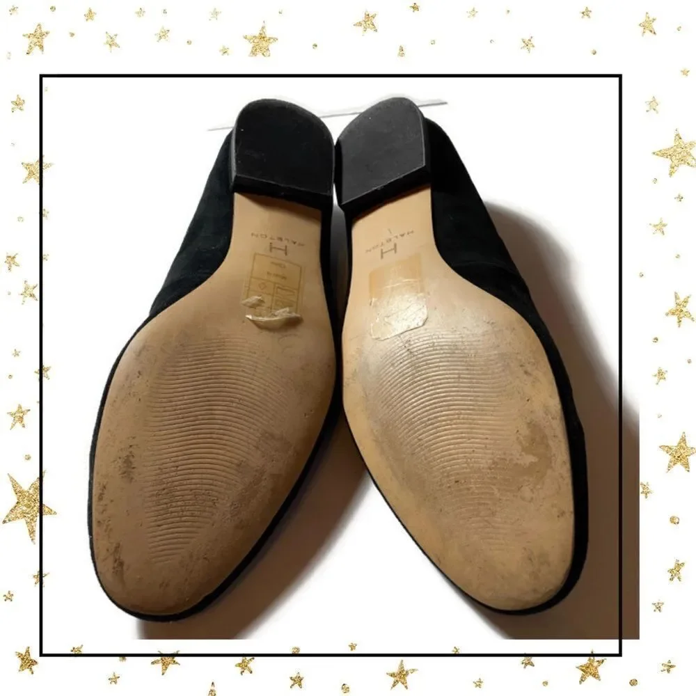 H by Halston Women's Linda Black Suede Flats 6